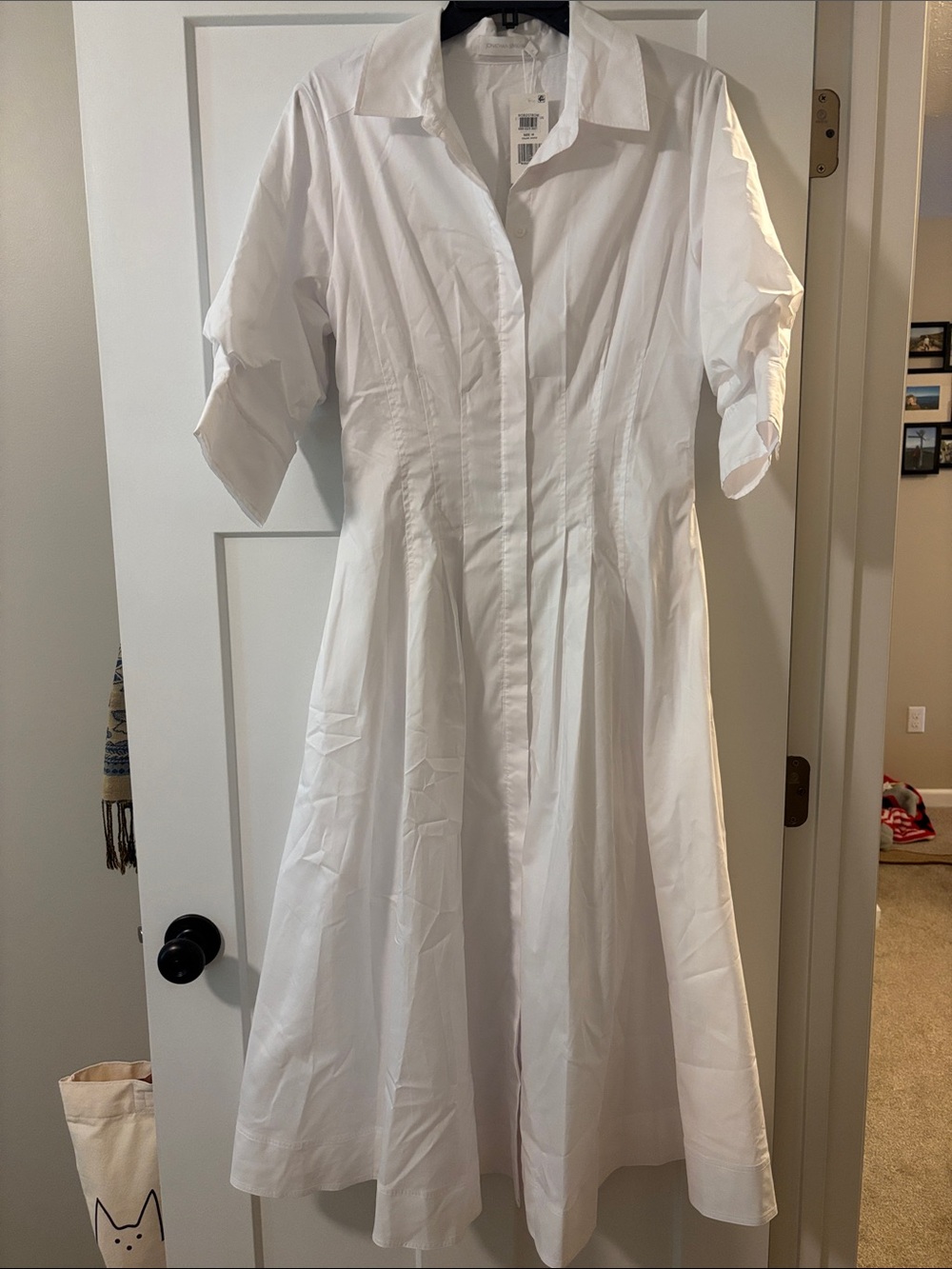 Jonathan Simkhai White Button-Front Midi Dress